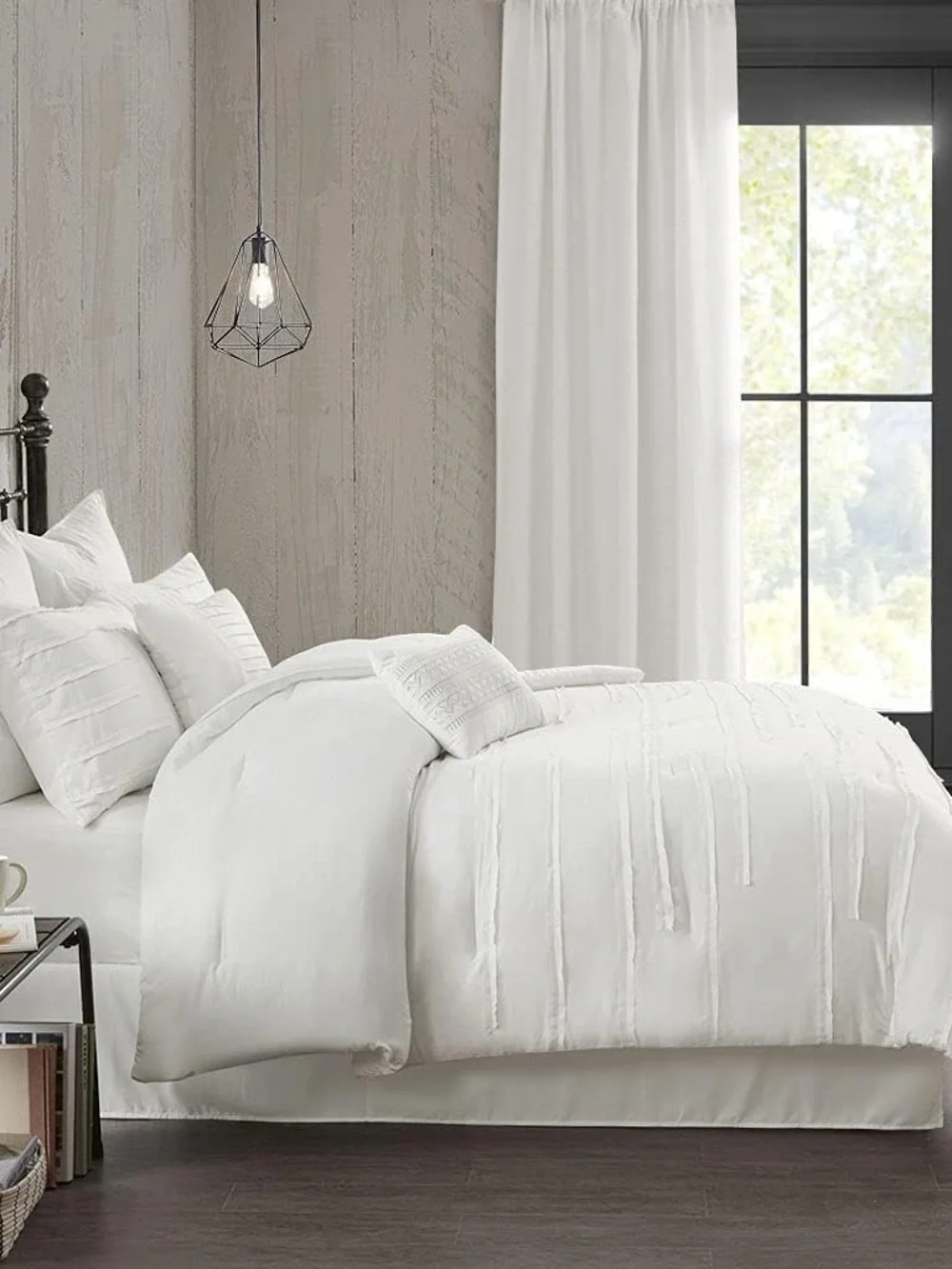 510 Design Jenda 100% Polyester Microfiber Comforter Set White King